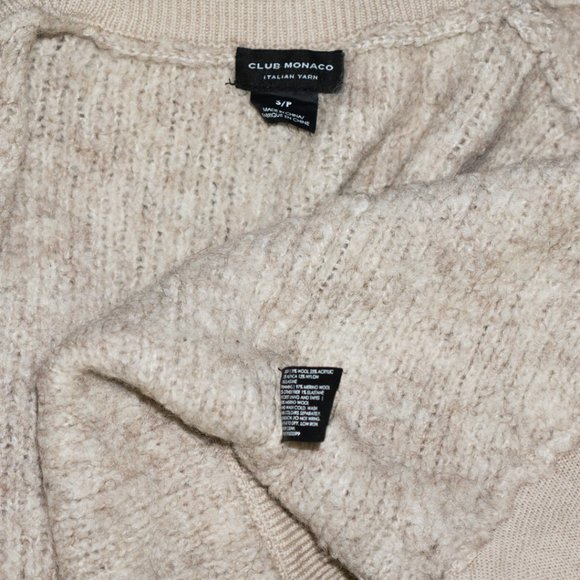 CLUB MONACO Alpaca Zip Up Bomber Cardigan - Picture 3 of 3